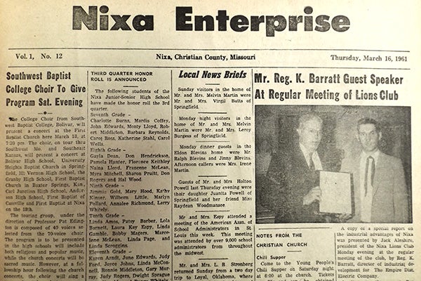 Nixa Enterprise Clipping