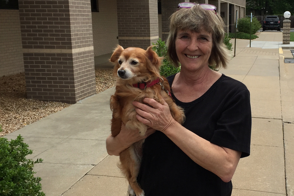 Woman reunited with her dog