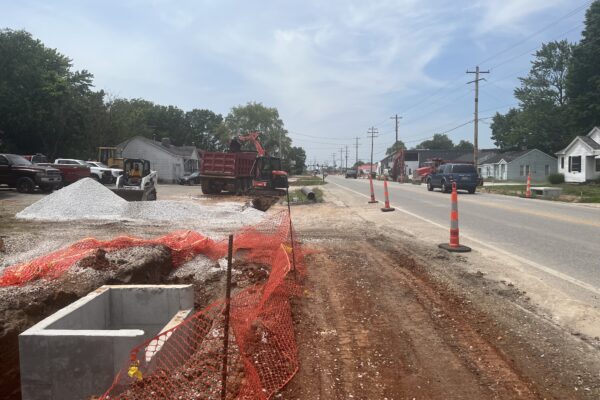 Construction at the corner of Rt 14 and Main St
