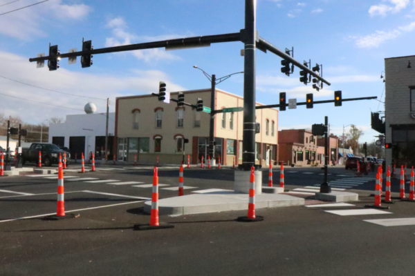Construction at the corner of Rt 14 and Main St