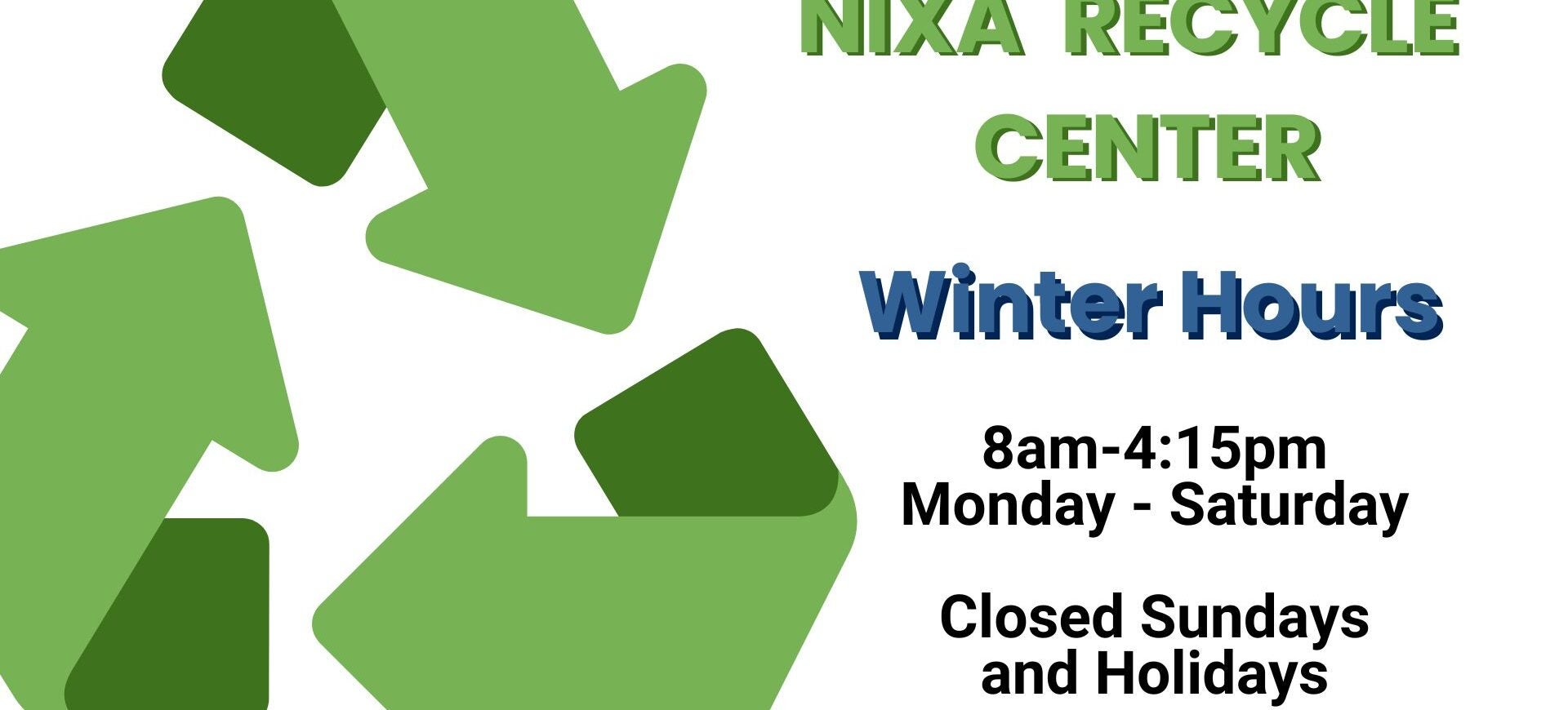 Recycle Winter Hours