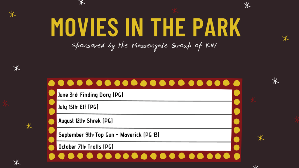 List and dates for movies in the park