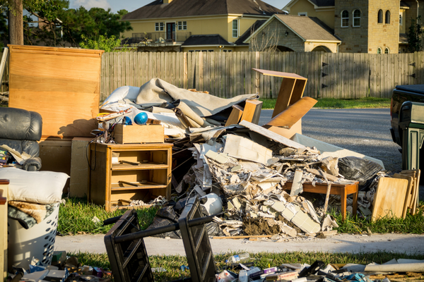Junk piled up in a yard