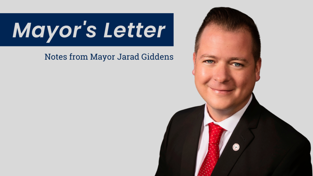 Letter from Mayor Jarad Giddens