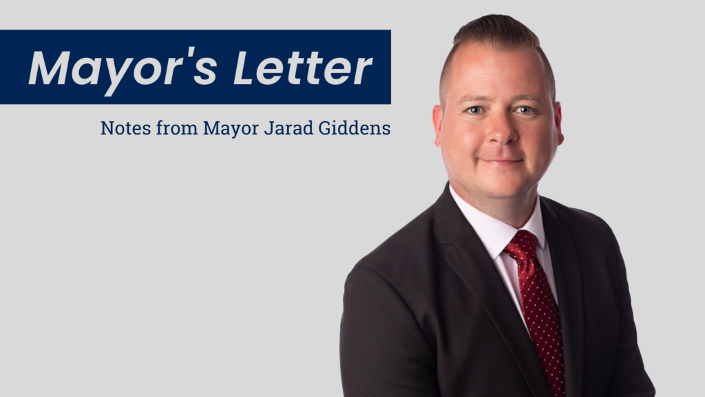 Jarad's letter from the mayor