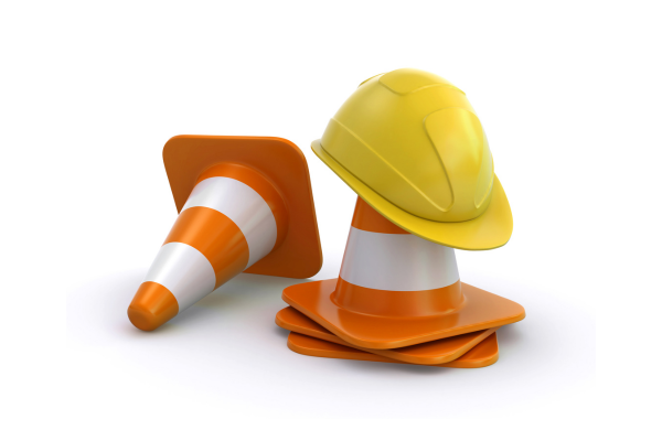 construction cones and construction hat