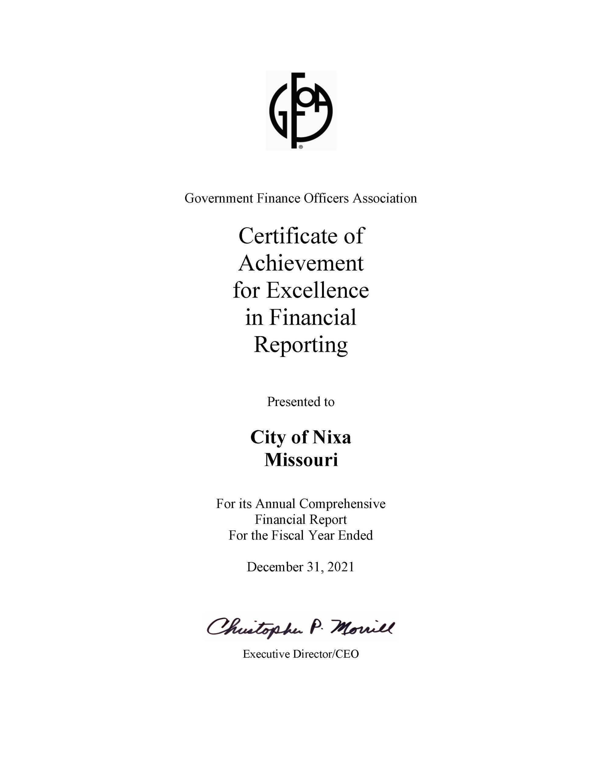 2022 Popular Annual Financial Report City of Nixa, MO